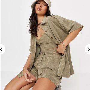 Misguided hannah renée green towelling set